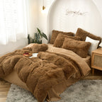 Mink Fur Four-piece Plush Rhinestone Velvet Duvet Cover Pi-Mart