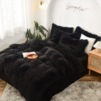 Mink Fur Four-piece Plush Rhinestone Velvet Duvet Cover Pi-Mart
