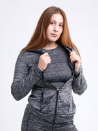 Women's Athletic Zip-Up Fitted Hoodie Jacket with Pockets
