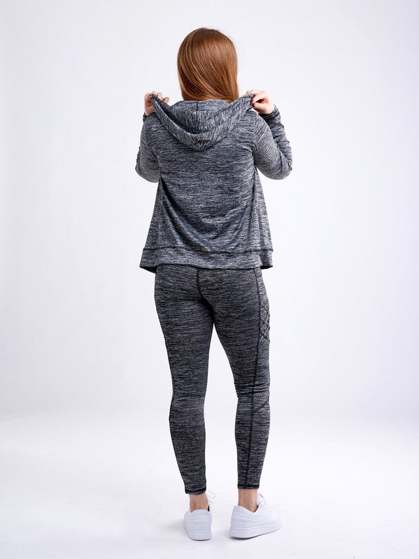 Women's Athletic Zip-Up Fitted Hoodie Jacket with Pockets