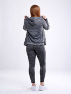 Women's Athletic Zip-Up Fitted Hoodie Jacket with Pockets