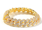 Gold Plated Iced Out Chain for Men and Women Cuban Chain Necklace Pi-Mart