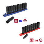 Hyper Tough 11-Piece 3/8 inch Drive, Deep Impact Socket Set MM, and Hyper Tough 11-Piece 3/8-inch drive, Deep impact socket set SAE Bundle EasyOptionXY LLC