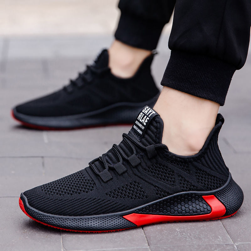 Men's Lace Up Casual Men's Shoes Fly Woven Mesh Breathable Pi-Mart