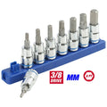 Hyper Tough 9-Piece 3/8-inch Drive, Metric Hex Socket Bit Set for Automotive and DIY Projects, 6568