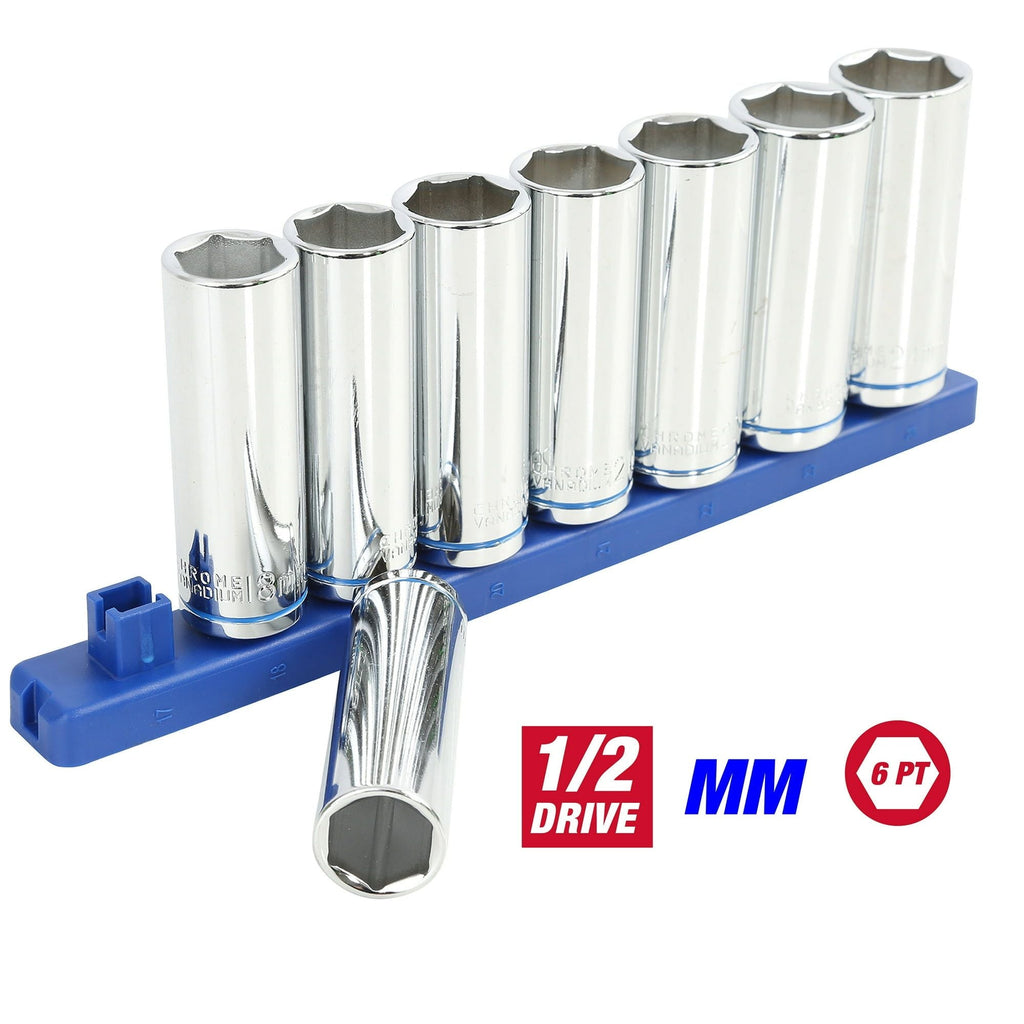 Hyper Tough 9-Piece,1/2-Inch Drive Deep Metric Socket Set, 5834 EasyOptionXY LLC