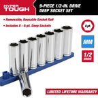 Hyper Tough 9-Piece,1/2-Inch Drive Deep Metric Socket Set, 5834 EasyOptionXY LLC