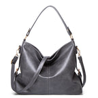 Causal hobo bag for women vegan leather with crossbody long strap in tan, blue, grey, black SHOMICOBOUTIQUE