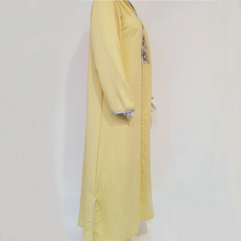 Fashion Casual Long Dress Embroidered Swing Pi-Mart