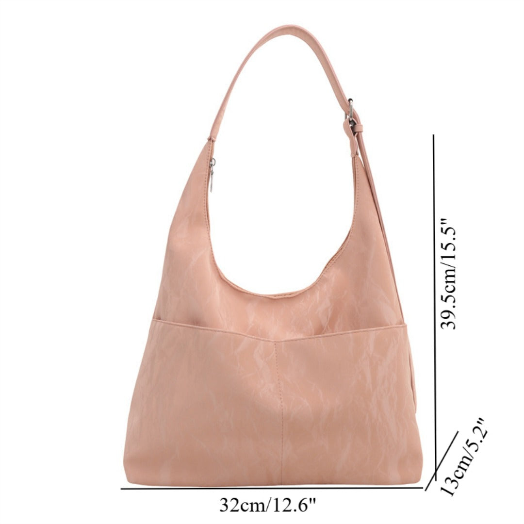 Soft large capacity hobo bag, women's summer work shoulder bag, underarm bag, casual commuter tote bag - SJB-DIAMOND ELITES