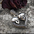 Double Skull Heart Pendant Pi-Mart