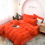 Mink Fur Four-piece Plush Rhinestone Velvet Duvet Cover Pi-Mart