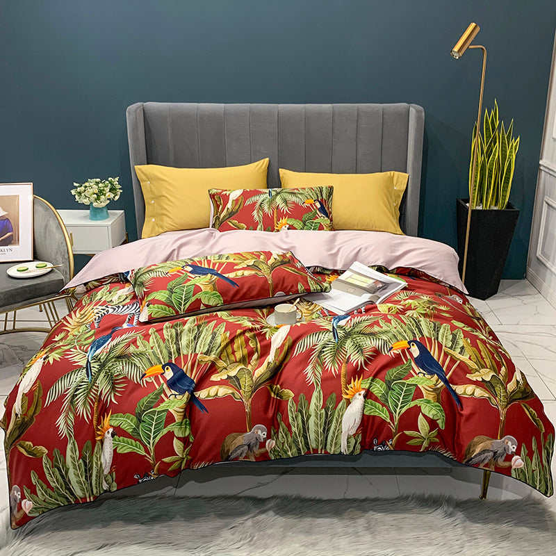 Digital Printing Four-Piece Light Luxury Bed Sheet Duvet Cover Pi-Mart