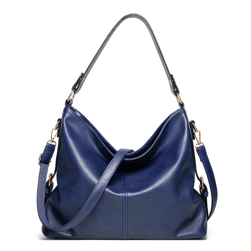 Causal hobo bag for women vegan leather with crossbody long strap in tan, blue, grey, black SHOMICOBOUTIQUE
