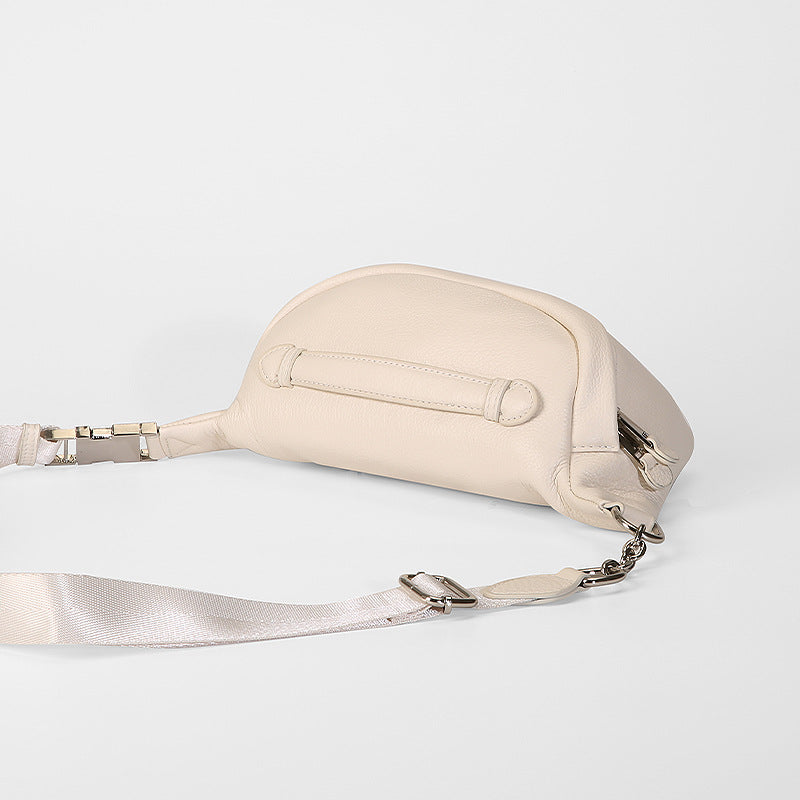 Genuine leather waist bag for women elegant crossbody chest purse unisex for travel running fanny pack SHOMICOBOUTIQUE