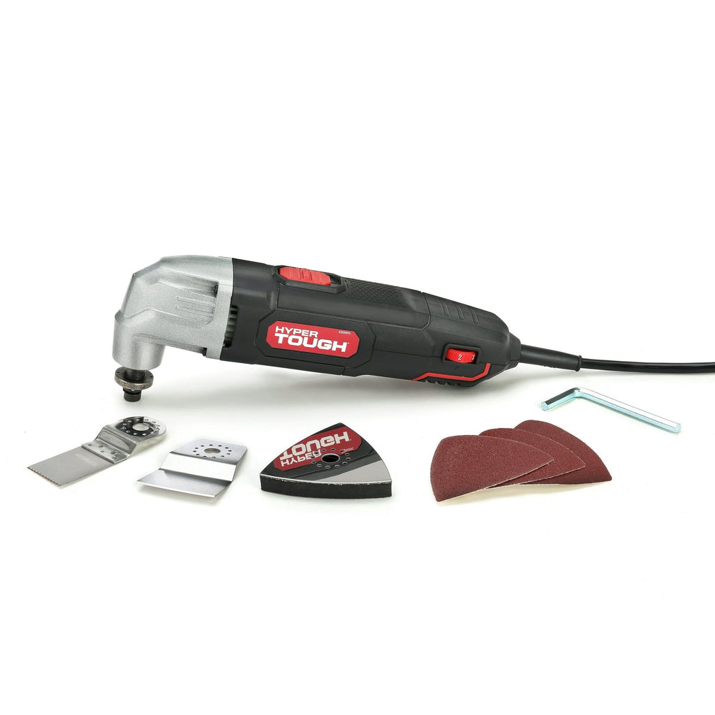 Hyper Tough 2.1 Amp Corded Oscillating Multi-function Tool, Variable Speed, with Hex Key, Sanding Pad, Quarter inch Blade, Scraper Blade & 3 Sanding Sheets, New Condition EasyOptionXY LLC