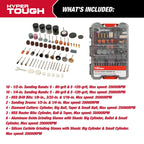 Hyper Tough 200-Piece Rotary Accessory Kit in Click Fit? Case, 42986CF, New