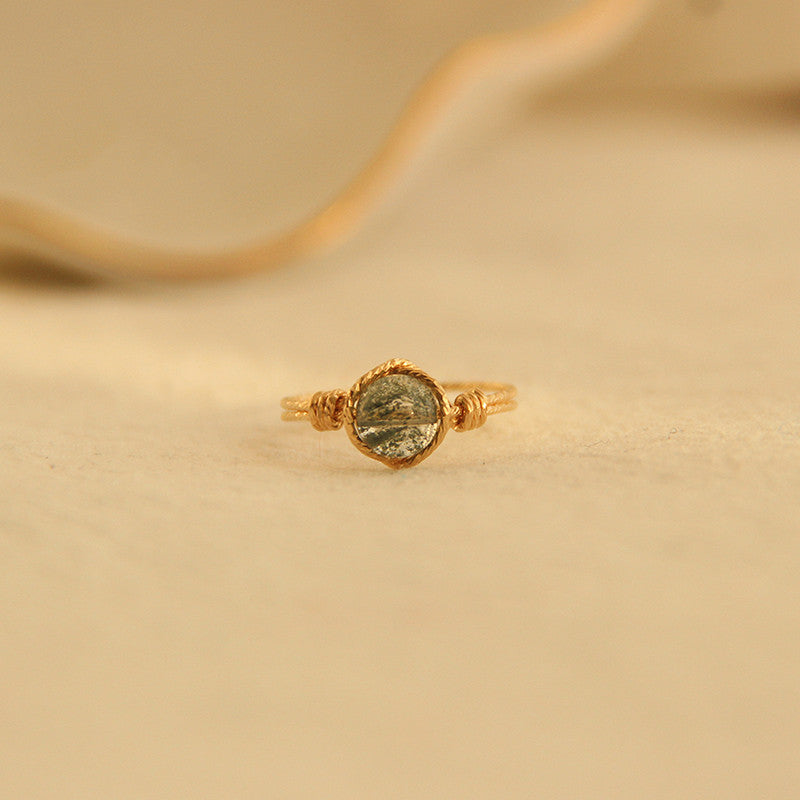 Natural green ghost twist ring
