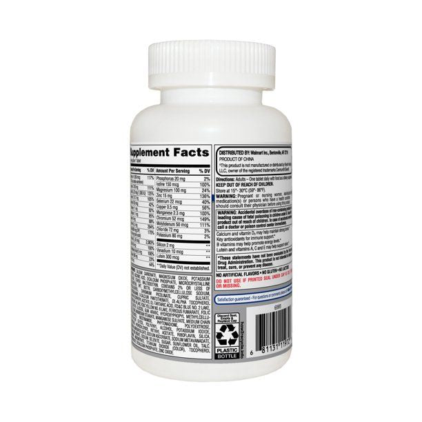 Equate Complete Multivitamin/Multimineral Supplement Tablets; Women 50+; 100 Count EasyOptionXY LLC