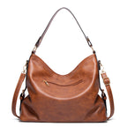 Causal hobo bag for women vegan leather with crossbody long strap in tan, blue, grey, black SHOMICOBOUTIQUE