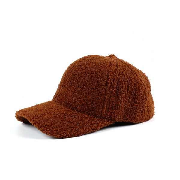 Boucle Sherpa Teddy Bear Knit Ball Cap THRIXINE