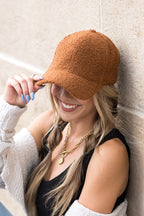 Boucle Sherpa Teddy Bear Knit Ball Cap THRIXINE