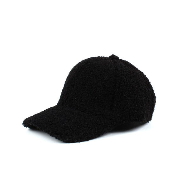 Boucle Sherpa Teddy Bear Knit Ball Cap THRIXINE