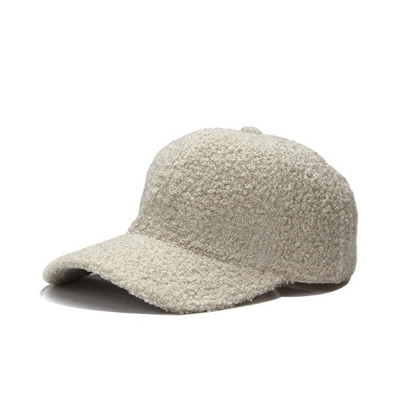 Boucle Sherpa Teddy Bear Knit Ball Cap THRIXINE