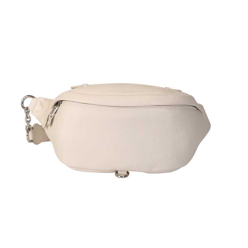 Genuine leather waist bag for women elegant crossbody chest purse unisex for travel running fanny pack SHOMICOBOUTIQUE