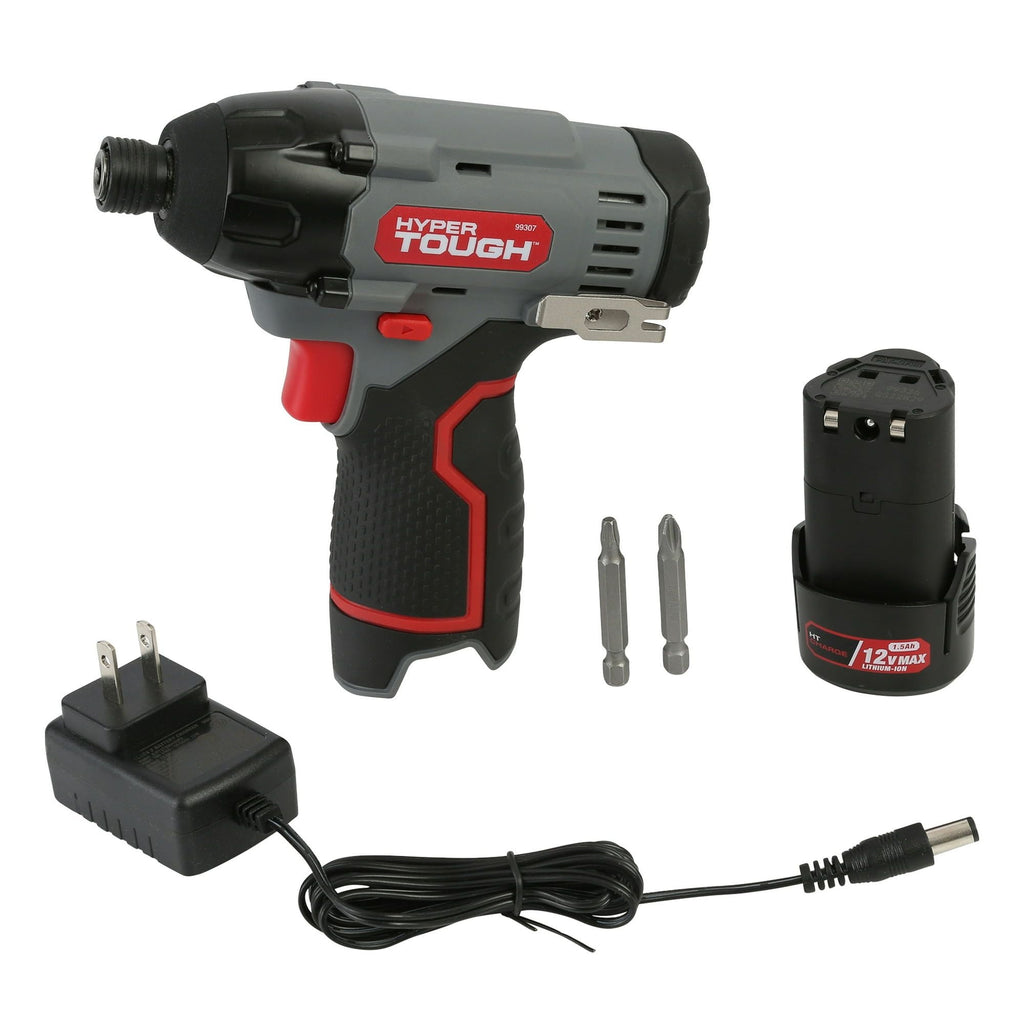 Hyper Tough 12V Max Lithium-Ion Cordless Impact Driver with 1.5Ah Battery and Charger, ?-inch Quick Release Chuck, Model 99307, New EasyOptionXY LLC