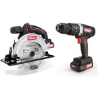 Hyper Tough 20V Cordless 1/2' 2-Speed Hammer Drill & Circular Saw Bundle, (2) 1.5Ah Lithium-Ion Batteries & (2) Chargers EasyOptionXY LLC