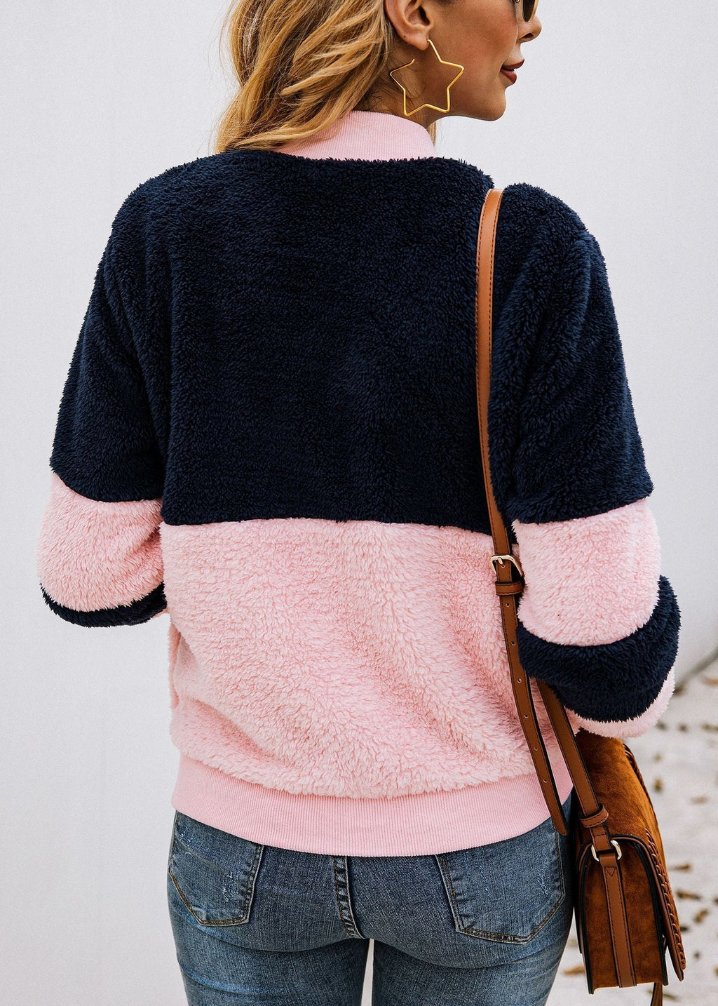 Spliced pocket fur hoodie Pi-Mart