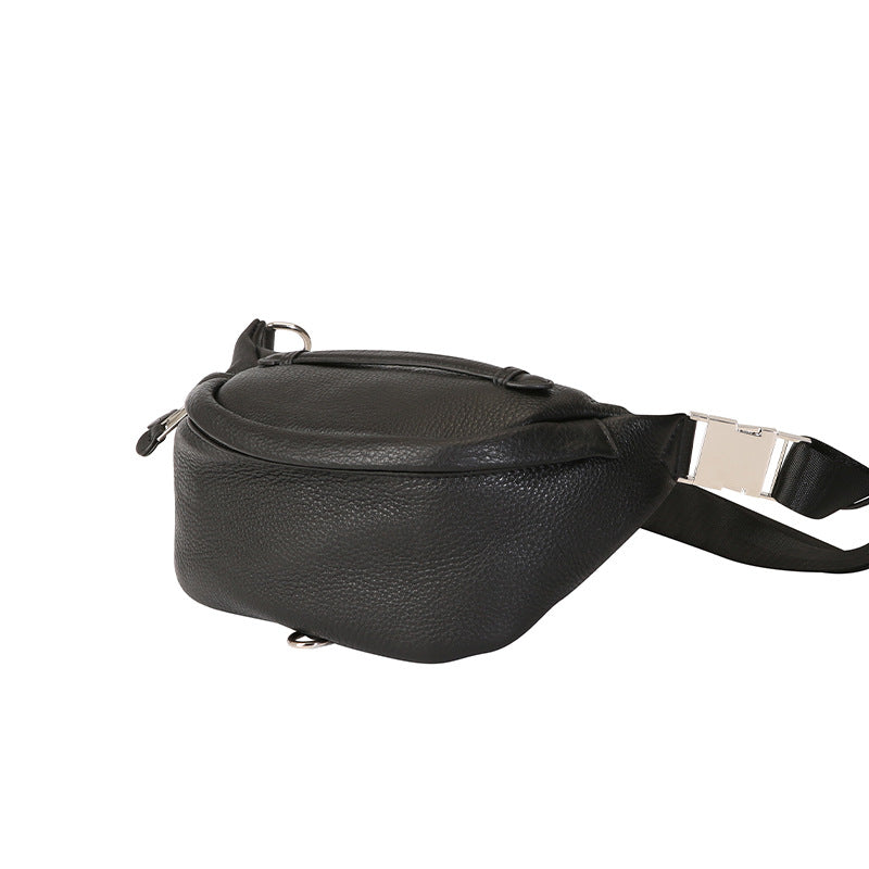 Genuine leather waist bag for women elegant crossbody chest purse unisex for travel running fanny pack SHOMICOBOUTIQUE