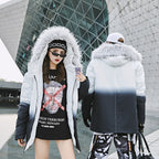 Gradient coat jacket hooded