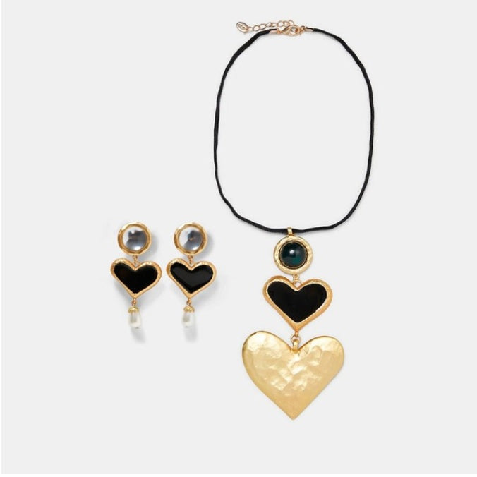 Exaggerated oil drop earring necklace