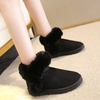 Snow Boots For Women Students Winter Warm Slip On Fluffy Platform Comfy Fleece Ankle Boots Non-slip Plush Cotton Shoes Pi-Mart