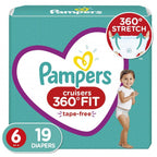 Pampers Cruisers 360 Fit Diapers, Active Comfort Size 6, 19 Count