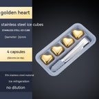 304 Heart-shaped Gold Stainless Steel Ice Cube Pi-Mart