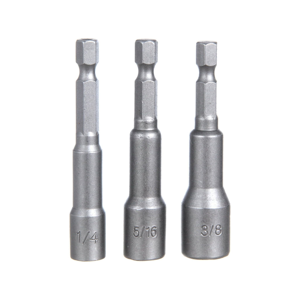 Hyper Tough 3 Pack Hex Shank Magnetic Nut Screwdriver Bits, New Condition