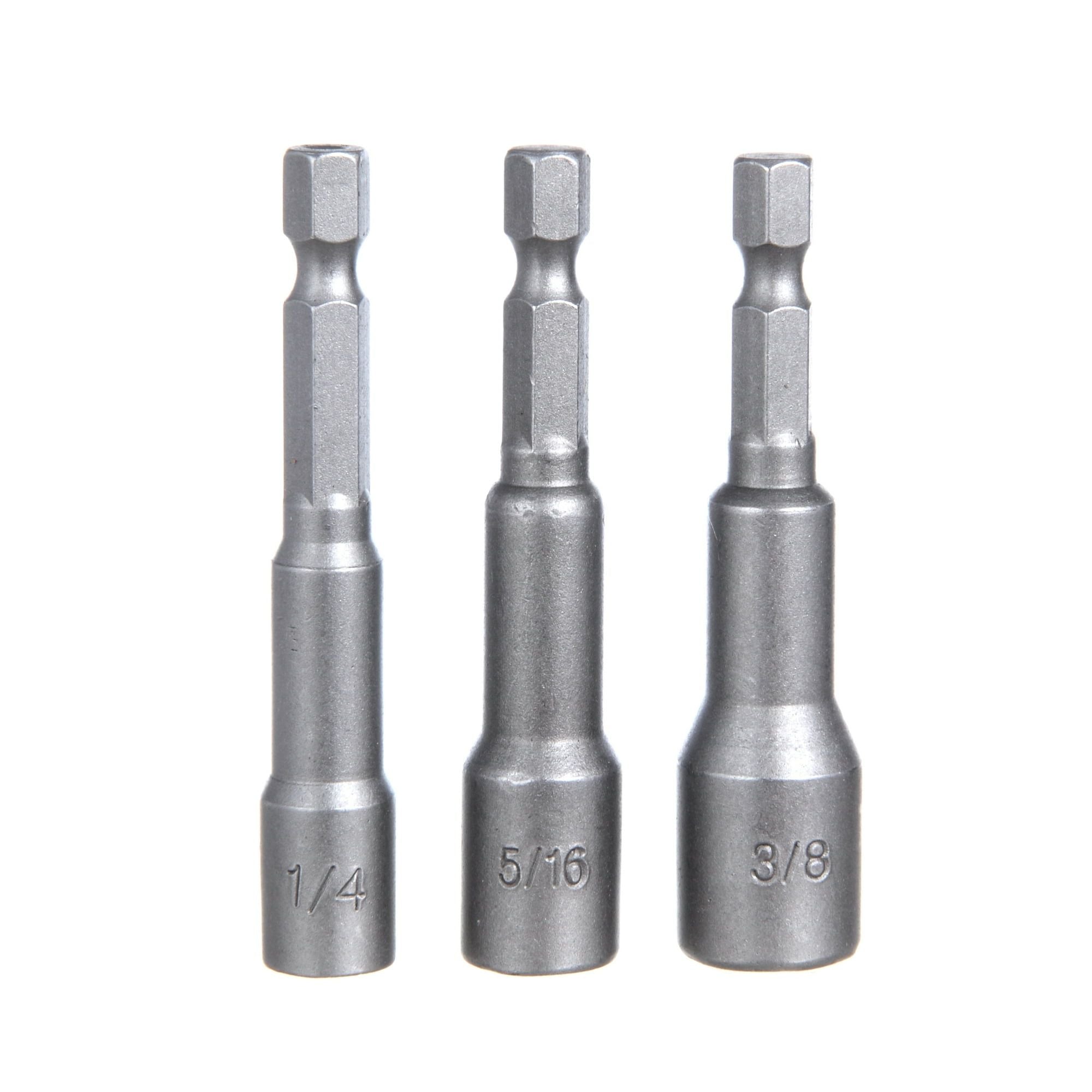 Hyper Tough 3 Pack Hex Shank Magnetic Nut Screwdriver Bits, New Condition