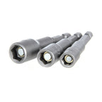 Hyper Tough 3 Pack Hex Shank Magnetic Nut Screwdriver Bits, New Condition