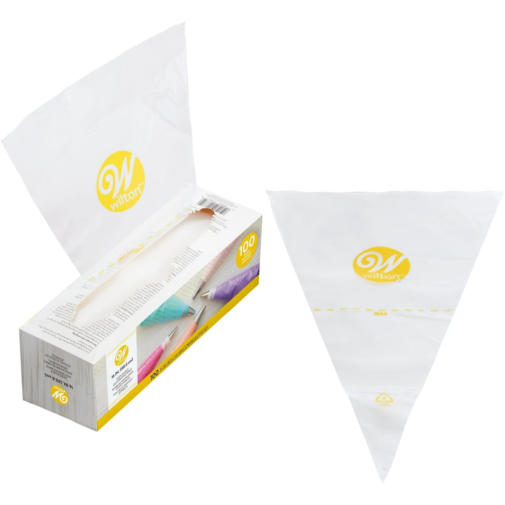 Wilton 16-inch Disposable Decorating Bags, 100-Count, Plastic, Easy-Grab EasyOptionXY LLC