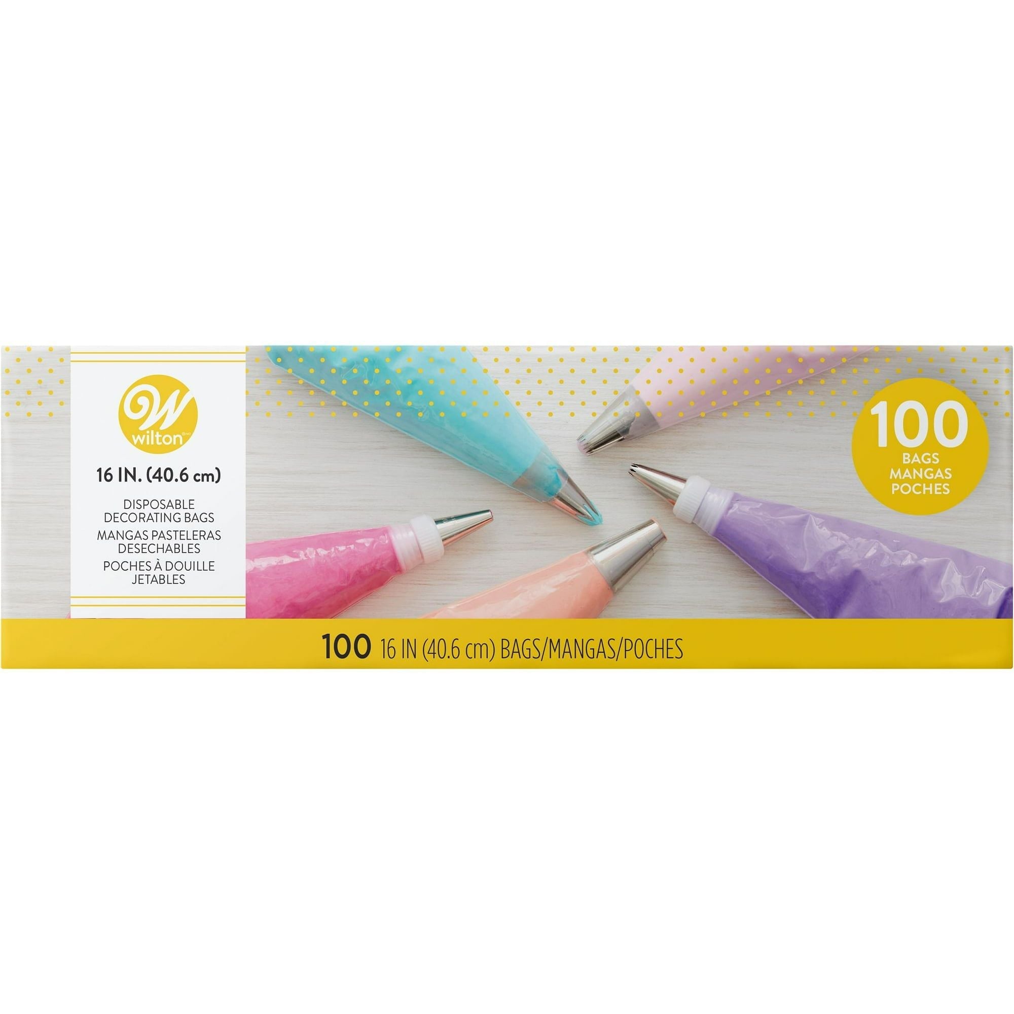 Wilton 16-inch Disposable Decorating Bags, 100-Count, Plastic, Easy-Grab EasyOptionXY LLC