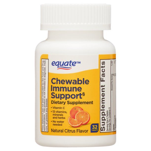 Equate Chewable Immune Support; Dietary Supplement; Citrus; 32 Count EasyOptionXY LLC