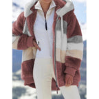Multicolor patchwork hooded short fashion jacket Pi-Mart