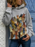 Cat animal print hoodie Pi-Mart