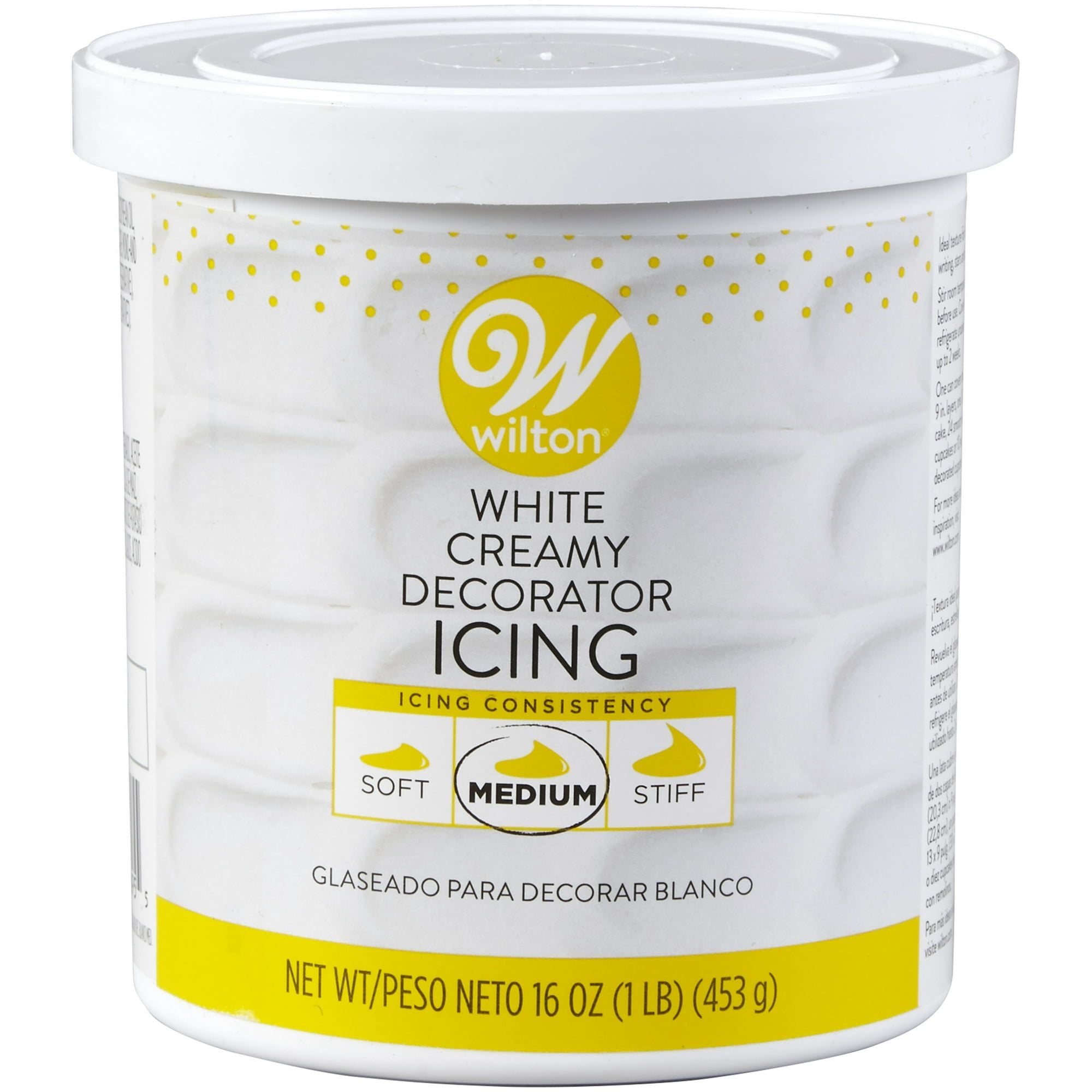 Wilton Ready-to-Use Medium Consistency White Buttercream Frosting, 16 oz. Tub
