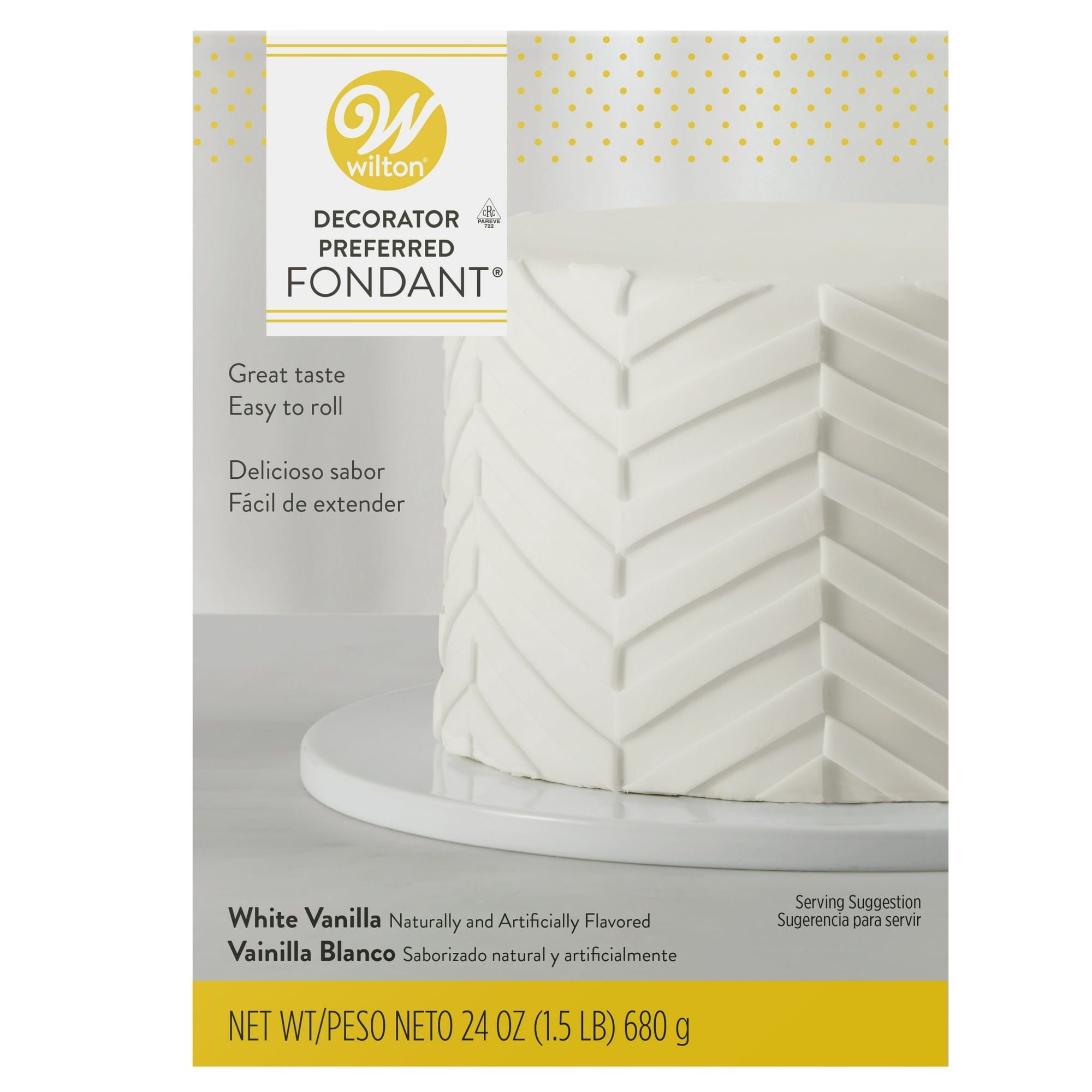 Wilton Decorator Preferred White Fondant, Vanilla Flavored Fondant Icing, 24 oz.