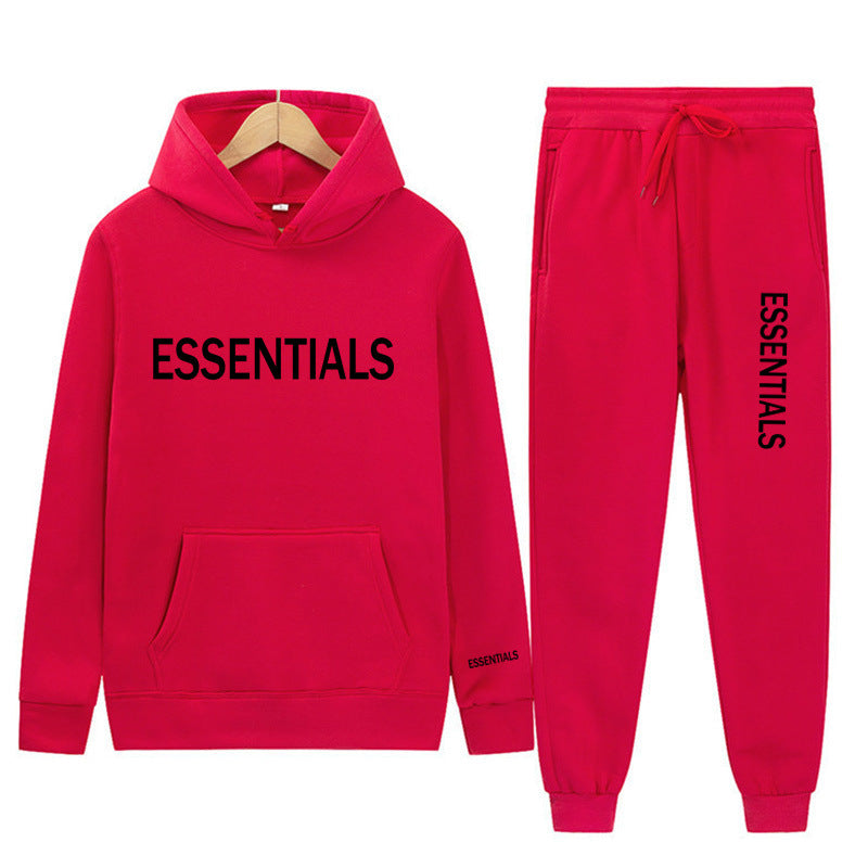 Essentials Sweatshirt Suit Men's and Women's Sweatshirt and Pant 2-Piece Set Hip-Hop Hoodie Suit by Pi-Mart Pi-Mart