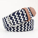 Women's Canvas Belt Student Pants Casual Stretch Braided Needle Buckle Pi-Mart